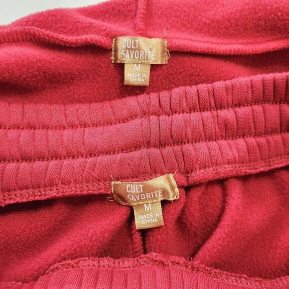 Cult Favorite Hoodie Shorts Set Red White Women's Medium Chicago Athletic Club - Picture 8 of 14